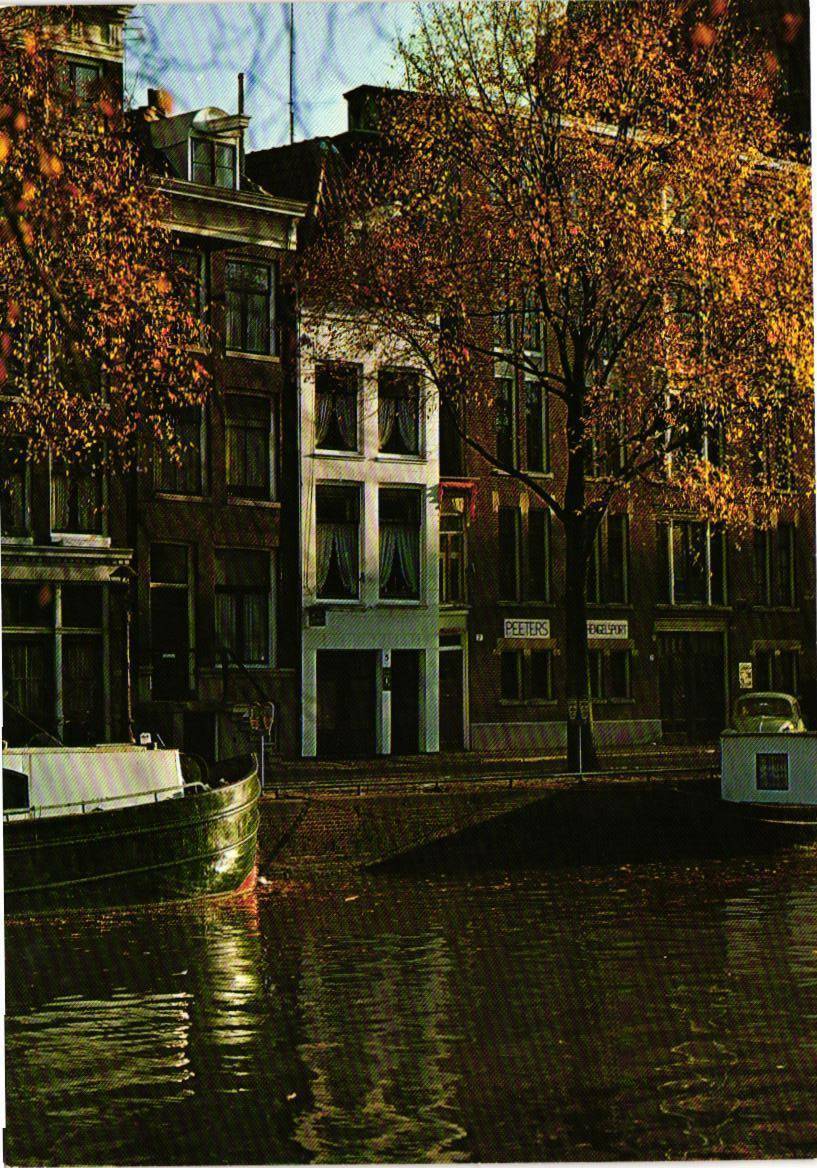 Singel With Smallest House Amsterdam Holland Postcard