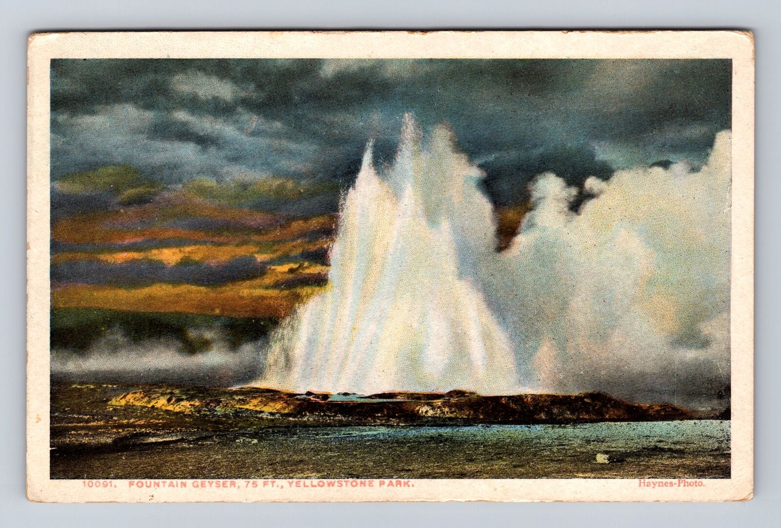 Yellowstone National Park, Fountain Geyser, Series #10091, Vintage Postcard