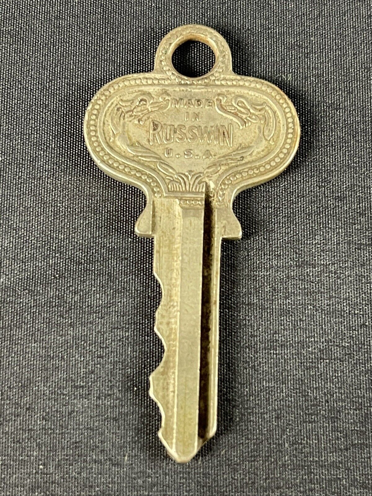 Vintage Ornate Brass Key # R 12683  Made In Russwin  USA