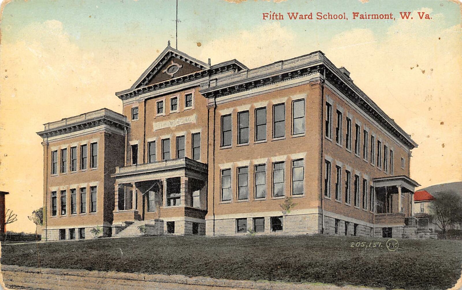 Fifth Ward School Fairmont West Virginia 1919 postcard