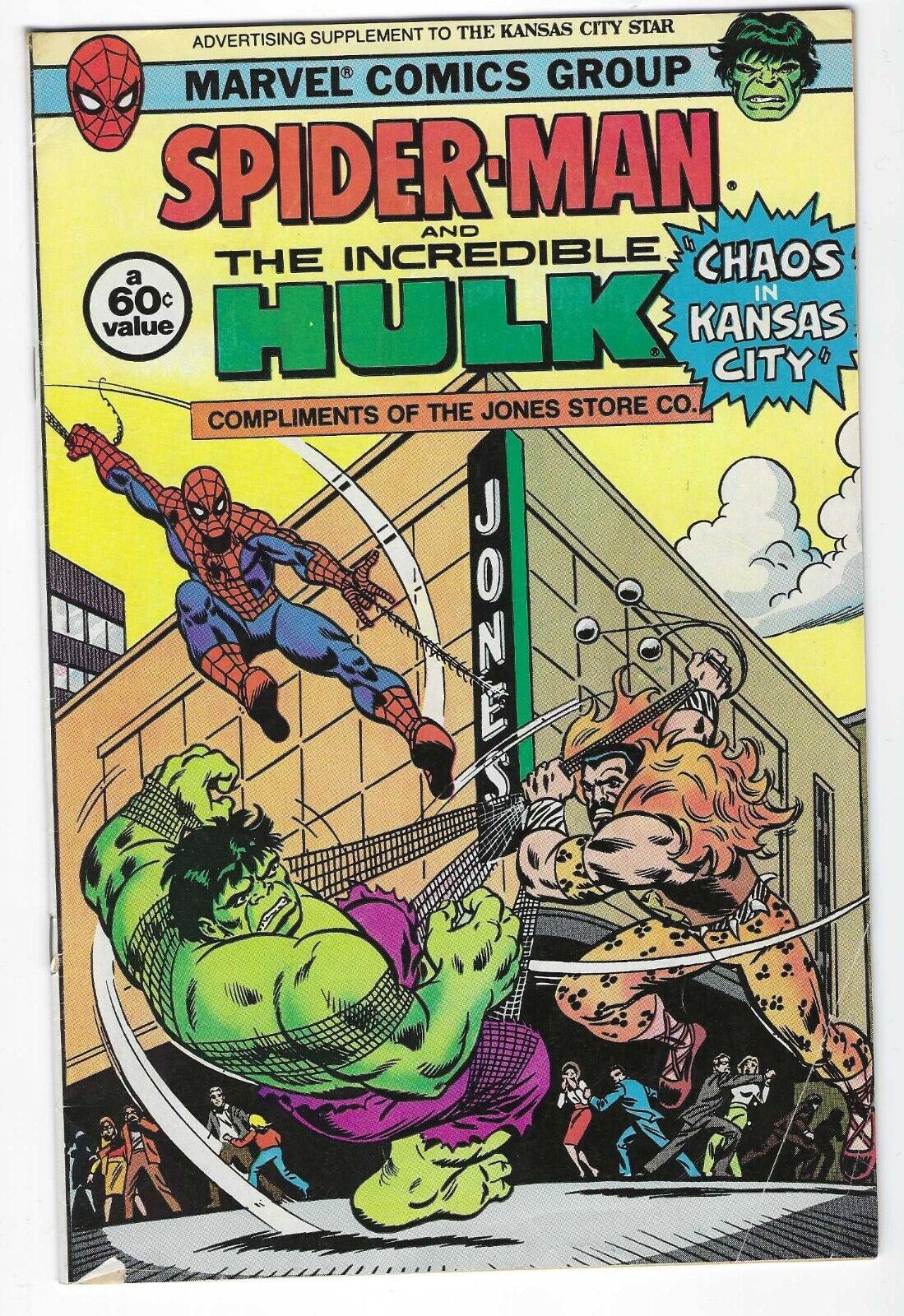 Spiderman and the Incredible Hulk \'Chaos in Kansas City\' Marvel Comics 1982 VG/F