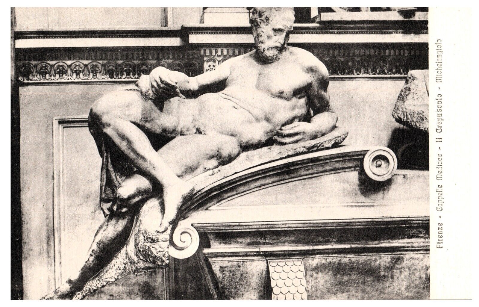 Vintage Postcard Michelangelo Il Crepuscolo - Medici Chapel, Florence - Unused
