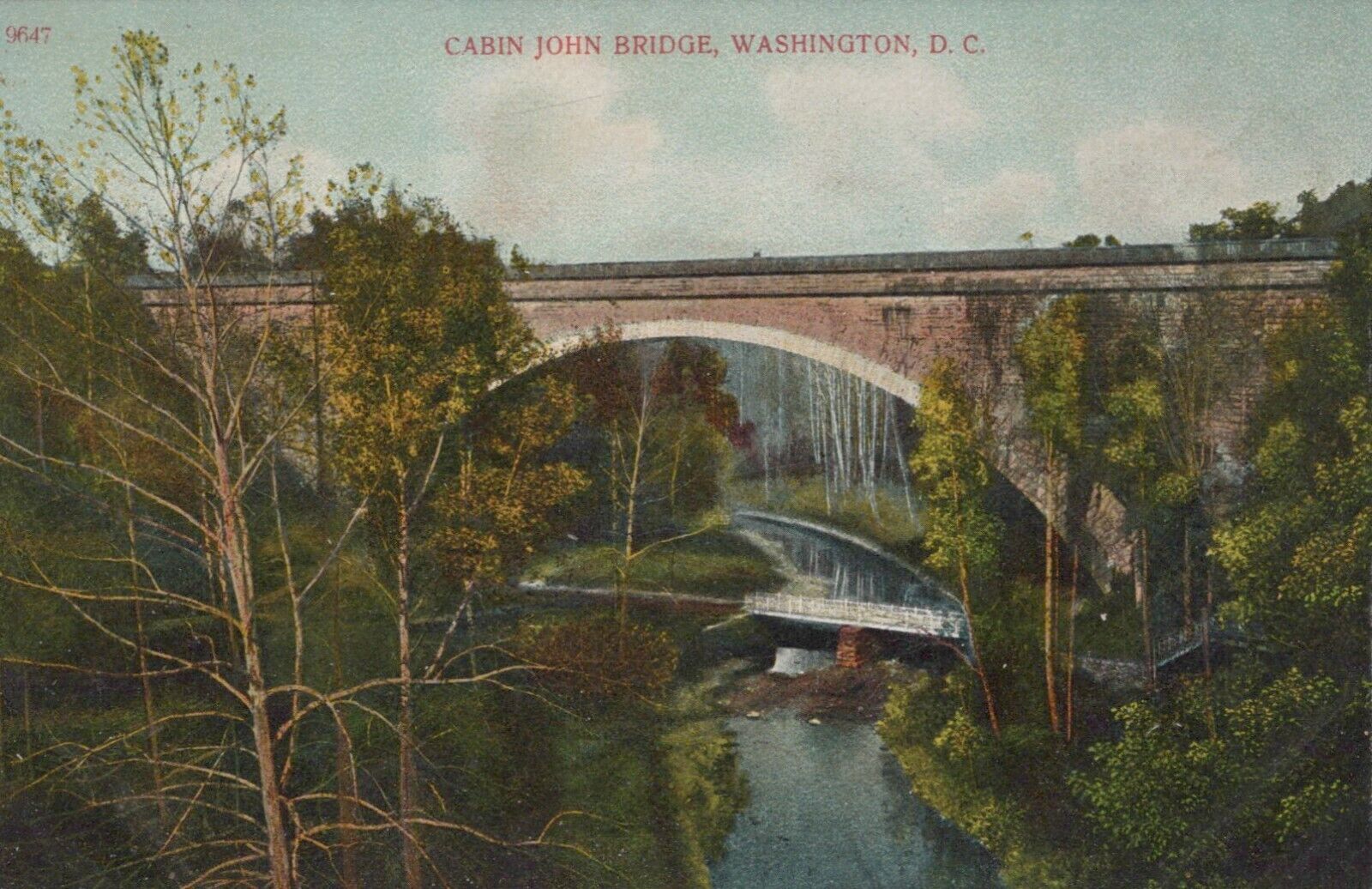 Washington DC Cabin John Bridge Vintage RPPC