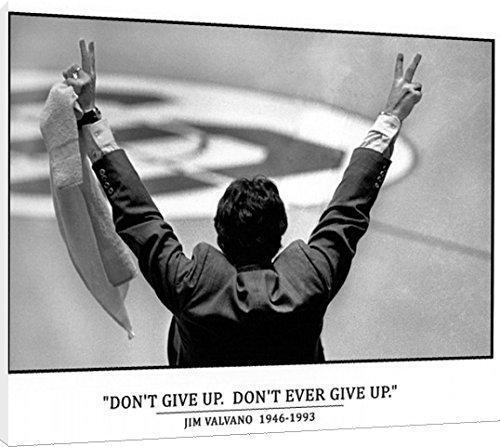 Acrylic Wall Art:   Jim Valvano Don\'t Ever Give Up Print - NC State Wolfpack