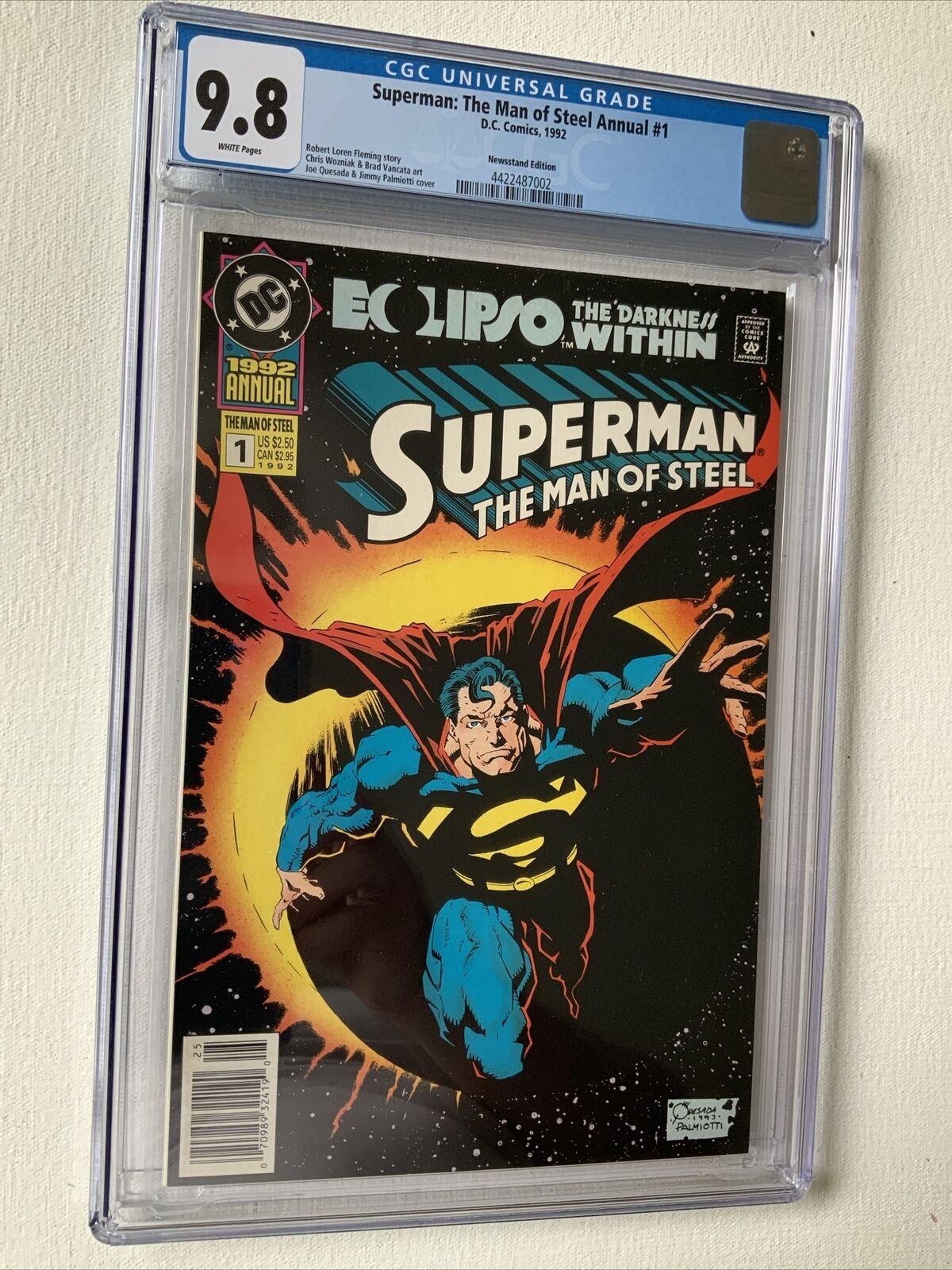 Superman: The Man of Steel Annual 1 DC 1992 CGC 9.8 NEWSSTAND HFT RARE 1 Of 1