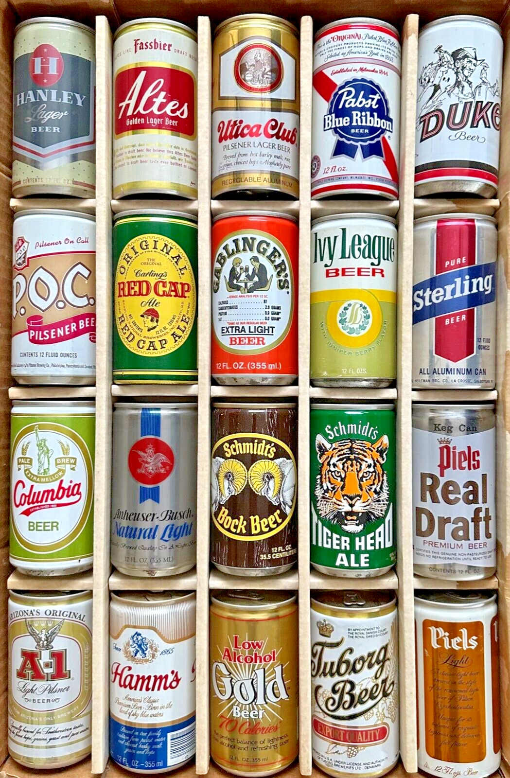 TOUGH Lot Of 20 1970s & 1980s Beer Cans Bottom Opened EMPTY beer cans