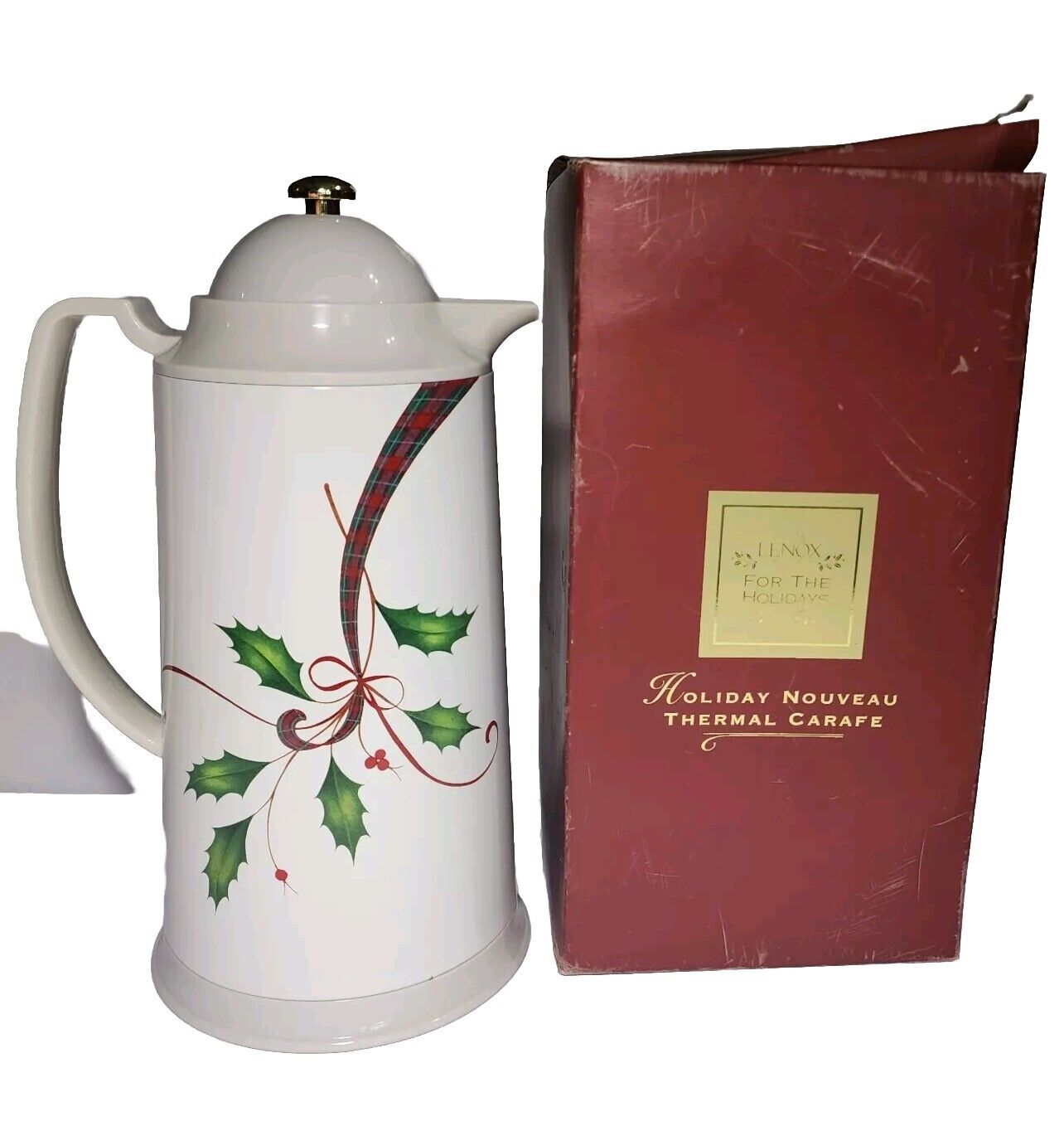 Lenox For The Holidays Nouveau Thermal Carafe Insulated Drink Pitcher  With Box 