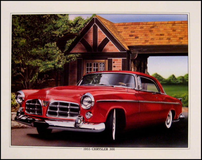 1955 Chrysler 300C Mopar Hemi Orig Art Print Lithograph