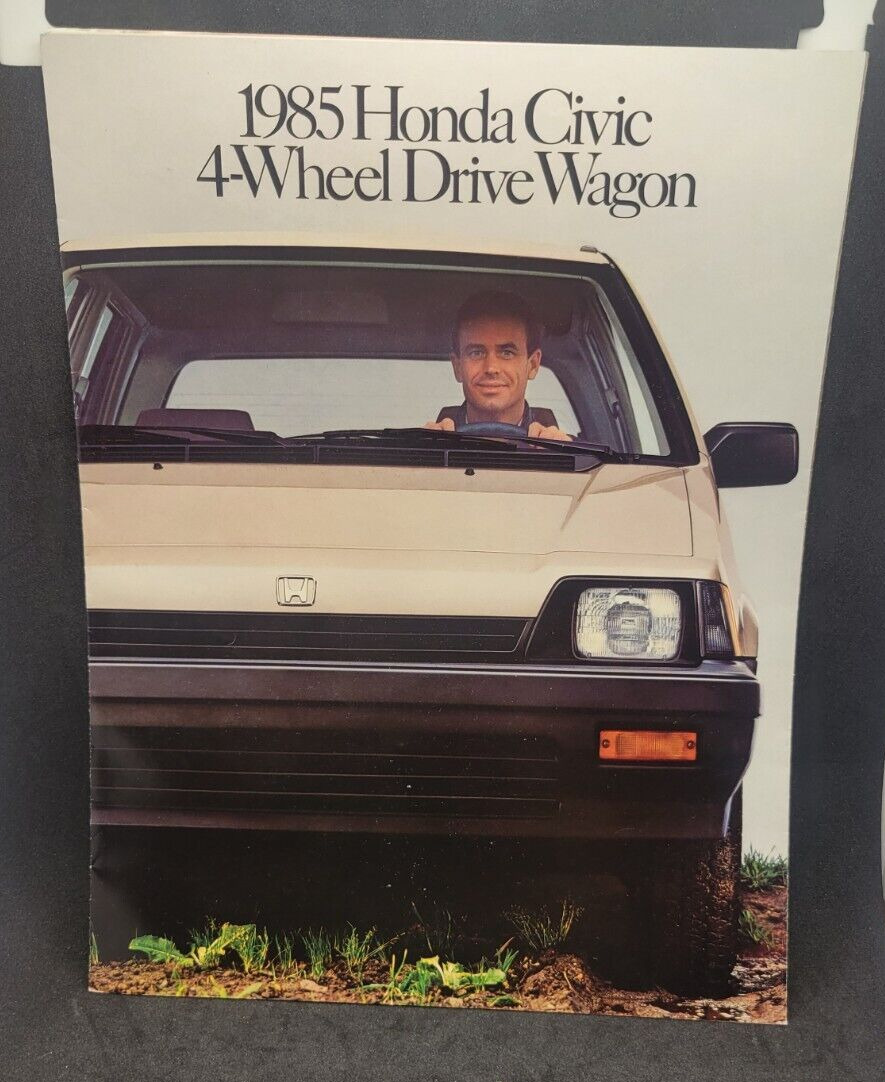 VINTAGE 1985 HONDA CIVIC 4-WHEEL DRIVE WAGON FOLD OUT BROCHURE