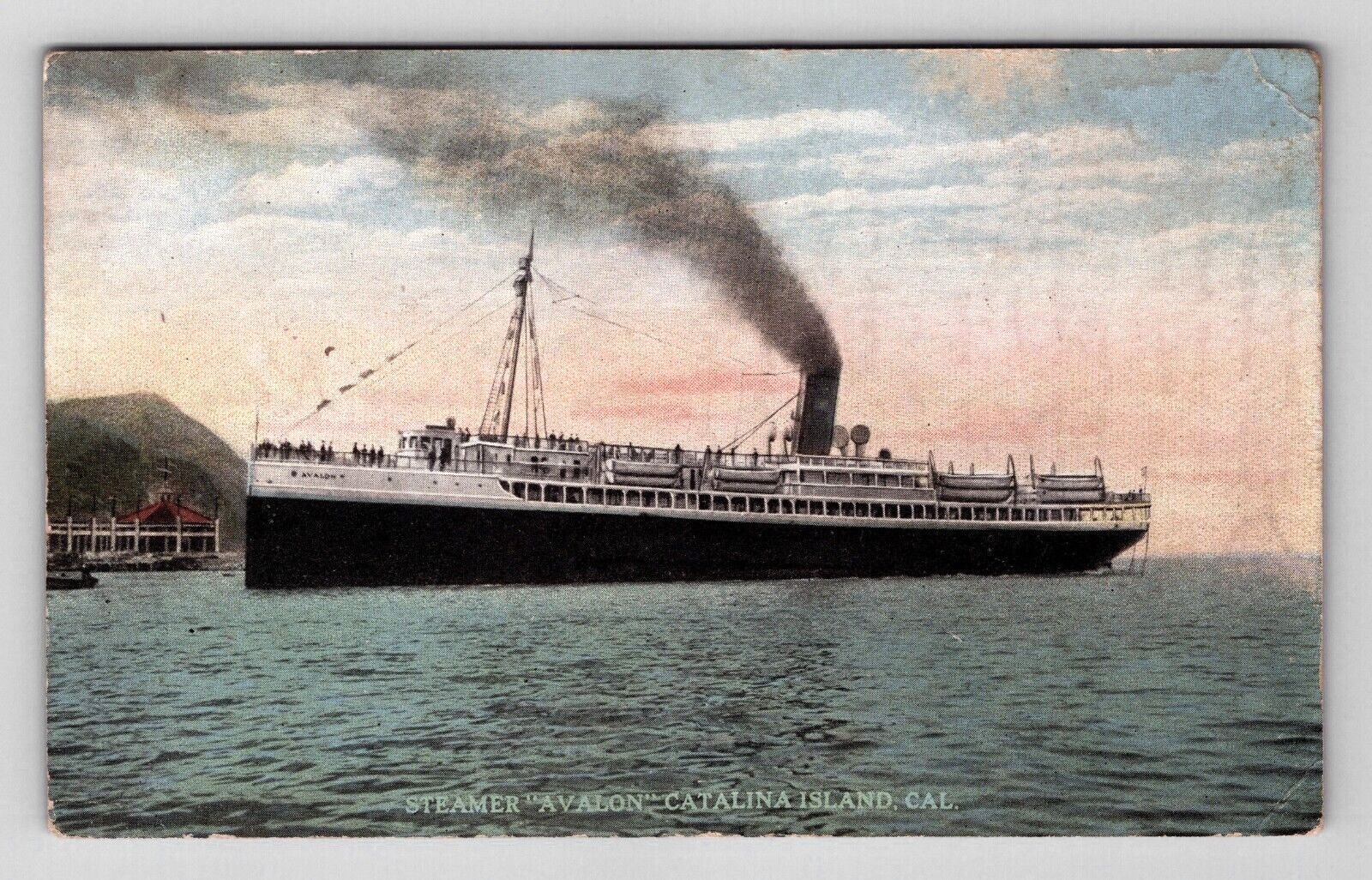 Postcard 1900s CA Steamer Ship Avalon Water View Catalina Island California