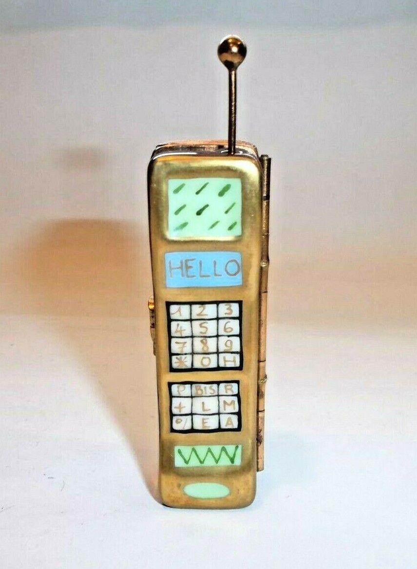 Peint Main Limoges Trinket - Old Fashioned Cellular Phone