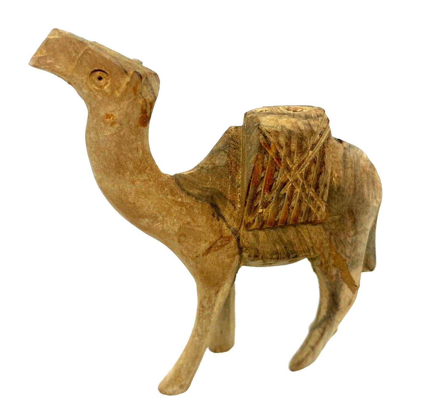 VTG Olive Wood Camel Hand Carved Figurine Israel