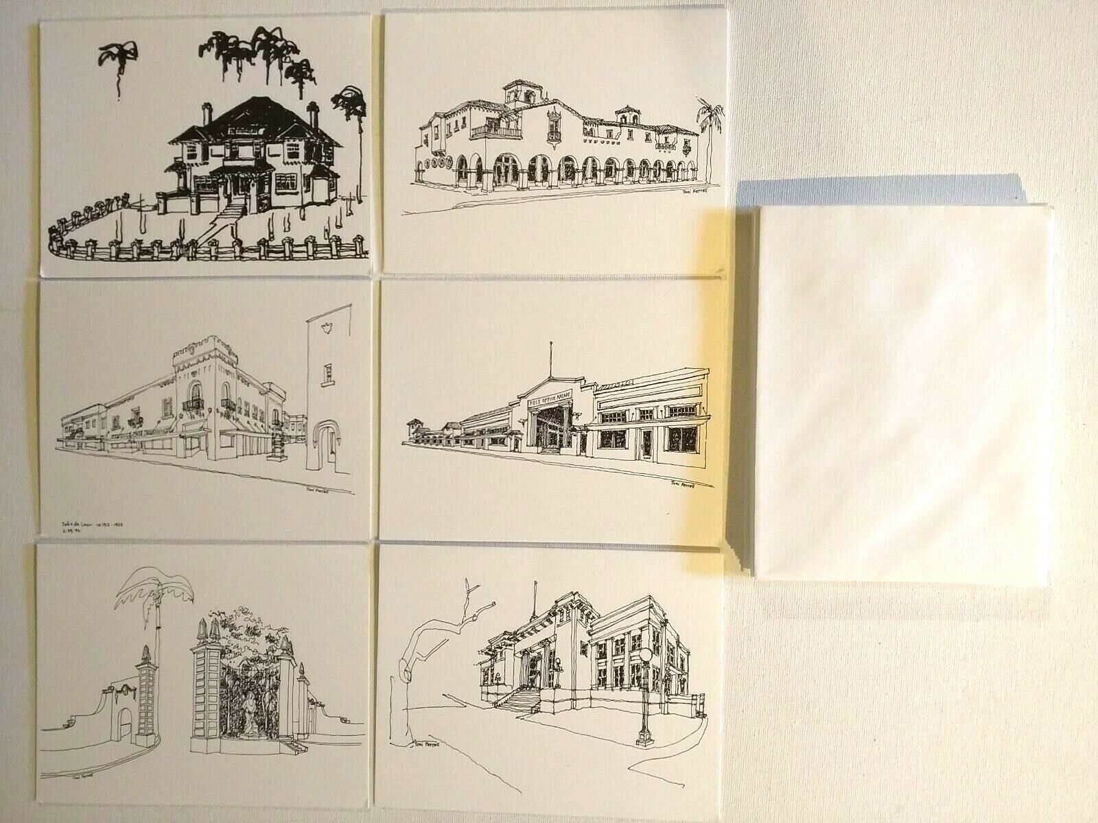 Fort Myers, FL Historic Buildings 12 Note Cards by Toni Ferrell Architect 1995