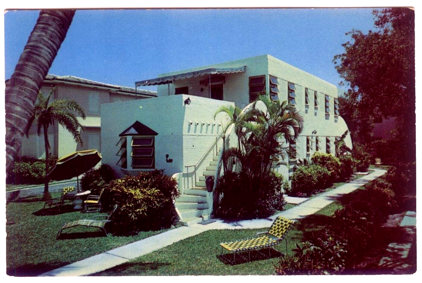 Ft. Lauderdale FL Oceana Apartments Vintage Broward County Postcard
