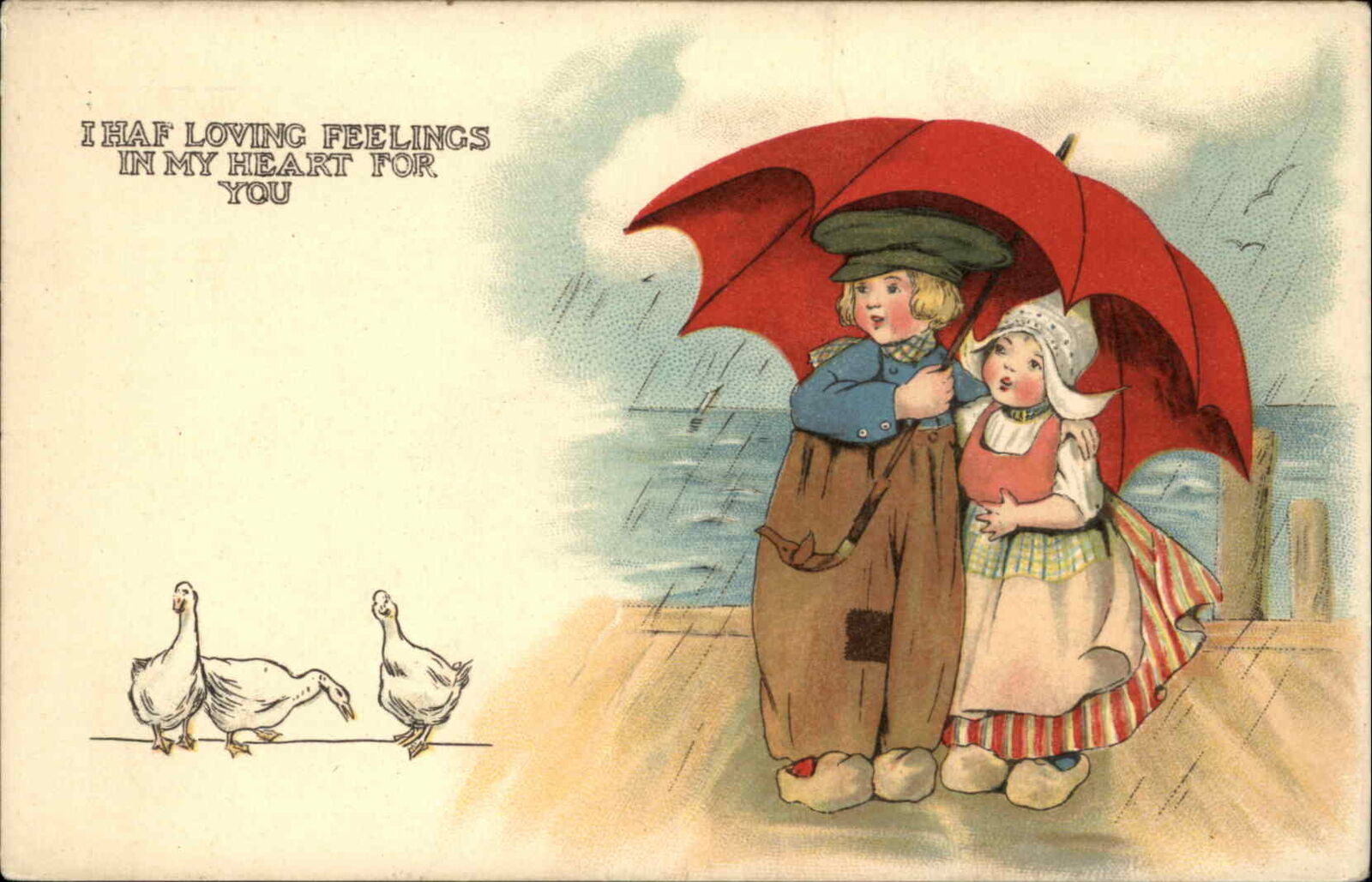 Tuck Dutch Sweethearts #235 Children - Schmucker? c1910 Postcard #1
