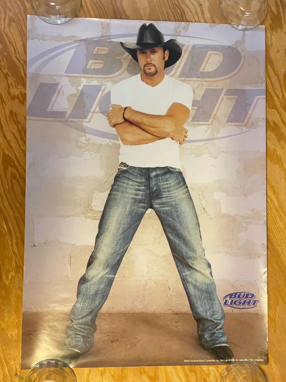 Vintage 2002 Tim McGraw BUD LIGHT Beer 19” x 27” Poster
