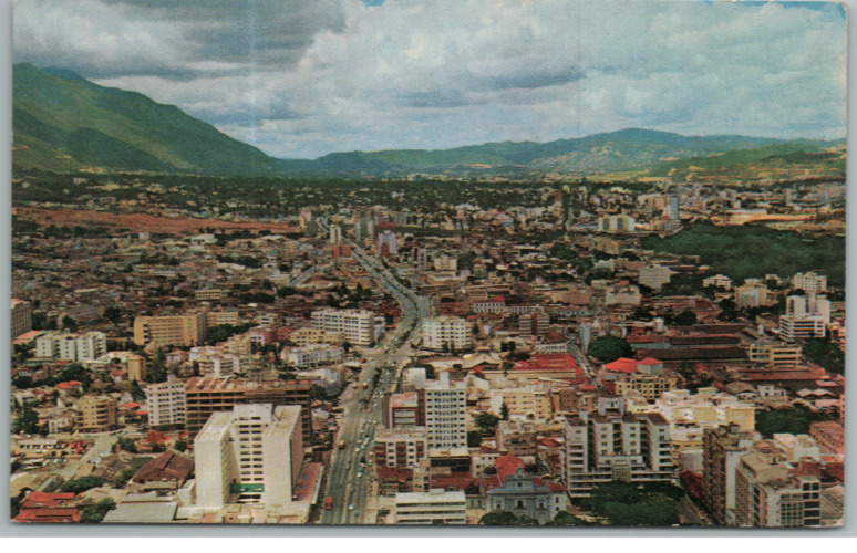 Vintage Postcard Avenida Urdaneta Y Andres Bello Vista Area Caracas-Venezuala