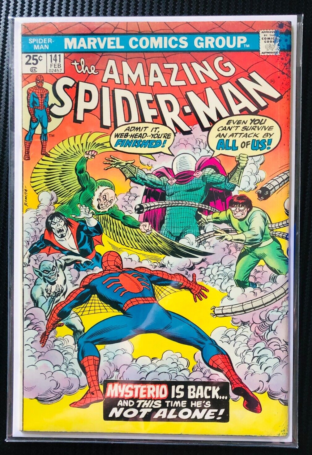 Amazing Spider-Man #141 1975 Marvel 1st appearance of 2nd Mysterio ; Romita Sr.