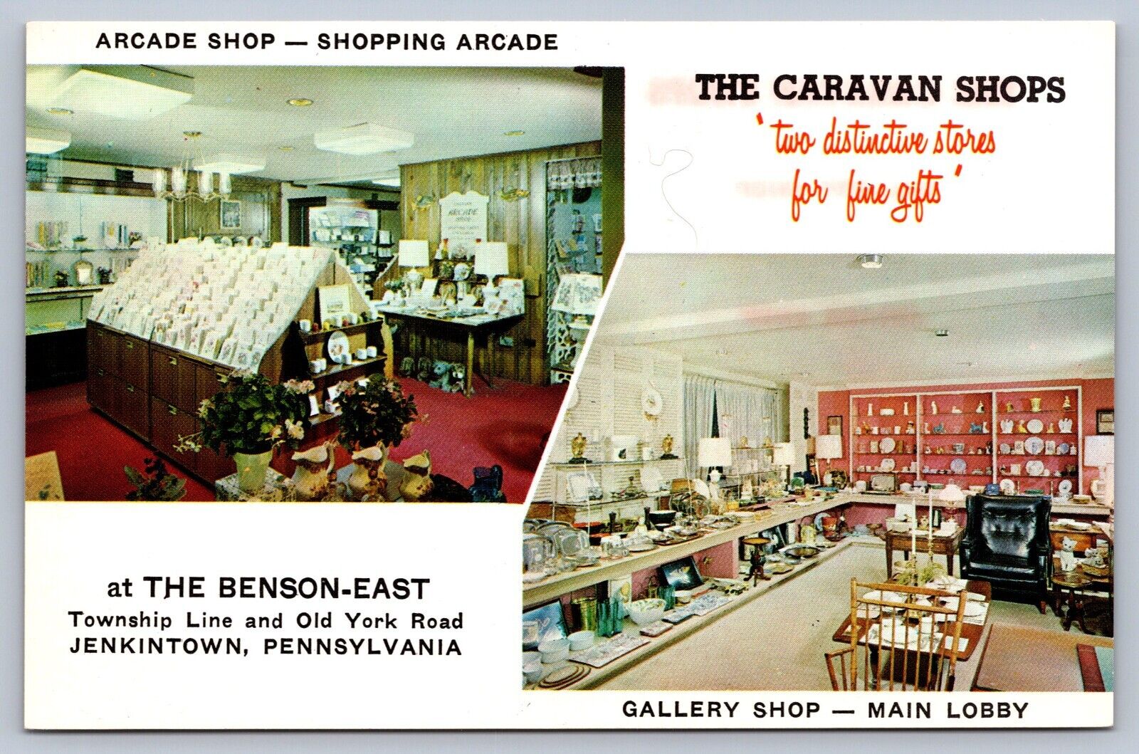 Postcard Jenkintown PA Caravan Shops Arcade Shop Gallery Shop Multiview