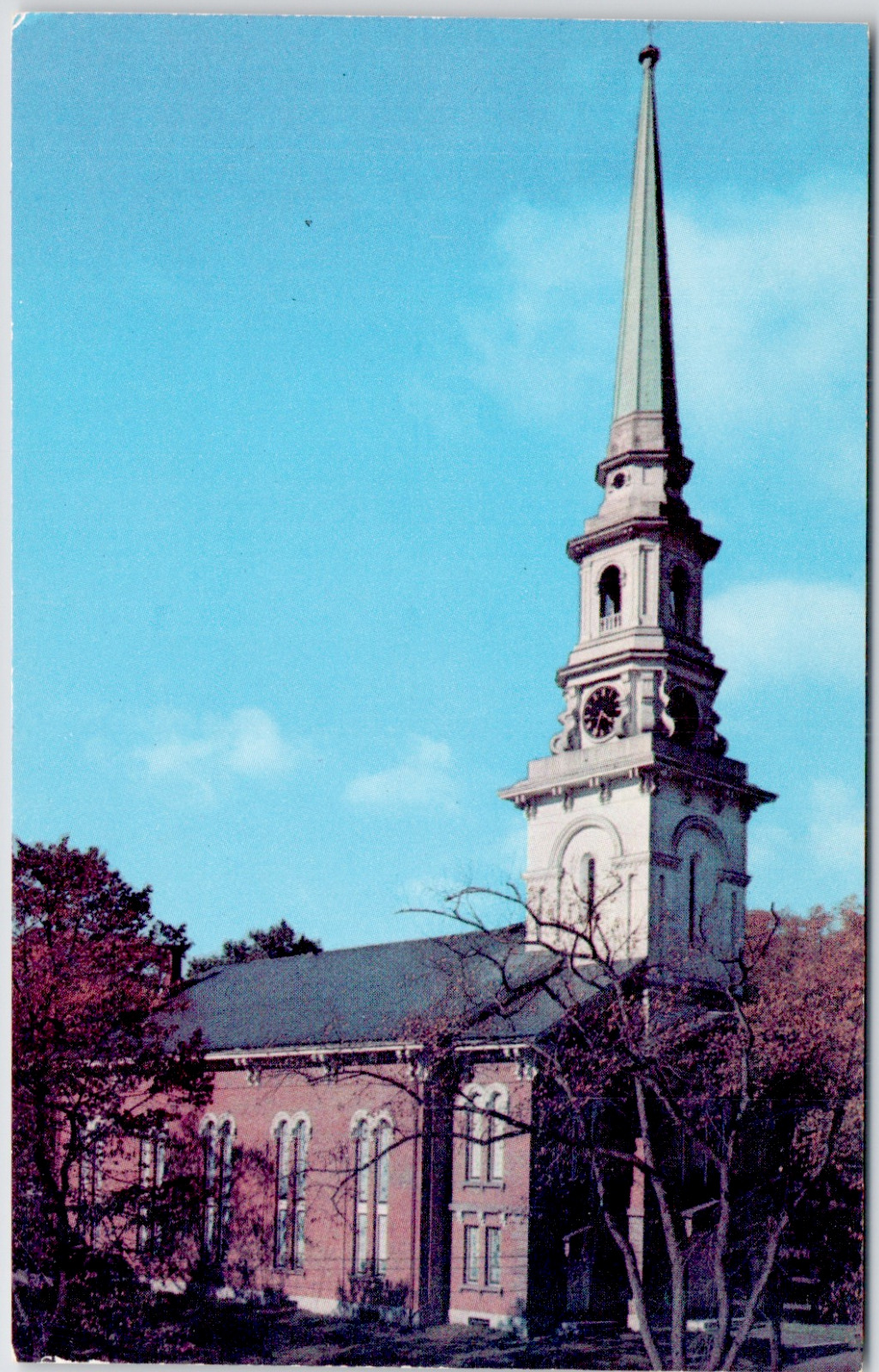 Bangor Maine Unitarian Church Main Union Street USA ME View Vintage Postcard