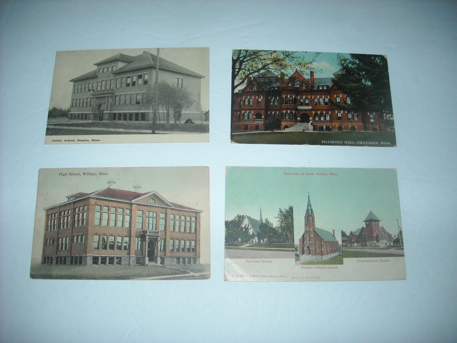 Early 1900s Postcard LOT of 4 Minnesota Post Office School Public Buildings