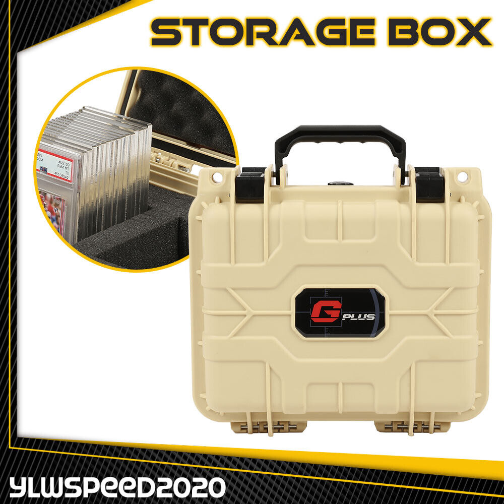 Graded Card Storage Box Deep Travel Waterproof Case Slab Holder&Protector Beige