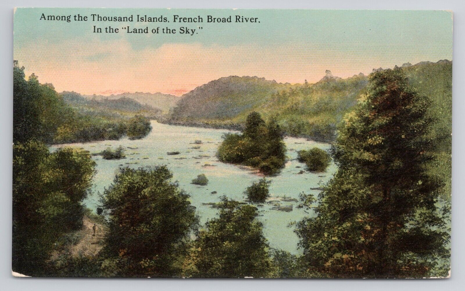 Among The Thousand Islands French Broad River Land of the Sky c1910 Postcard