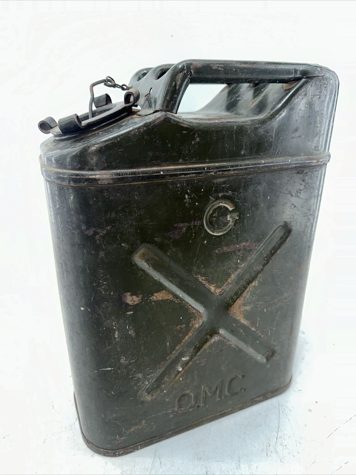 USMC 1949 Jerry Can W/Spout QMC By Nesco US Army Vintage Metal Gas Can Ratrod