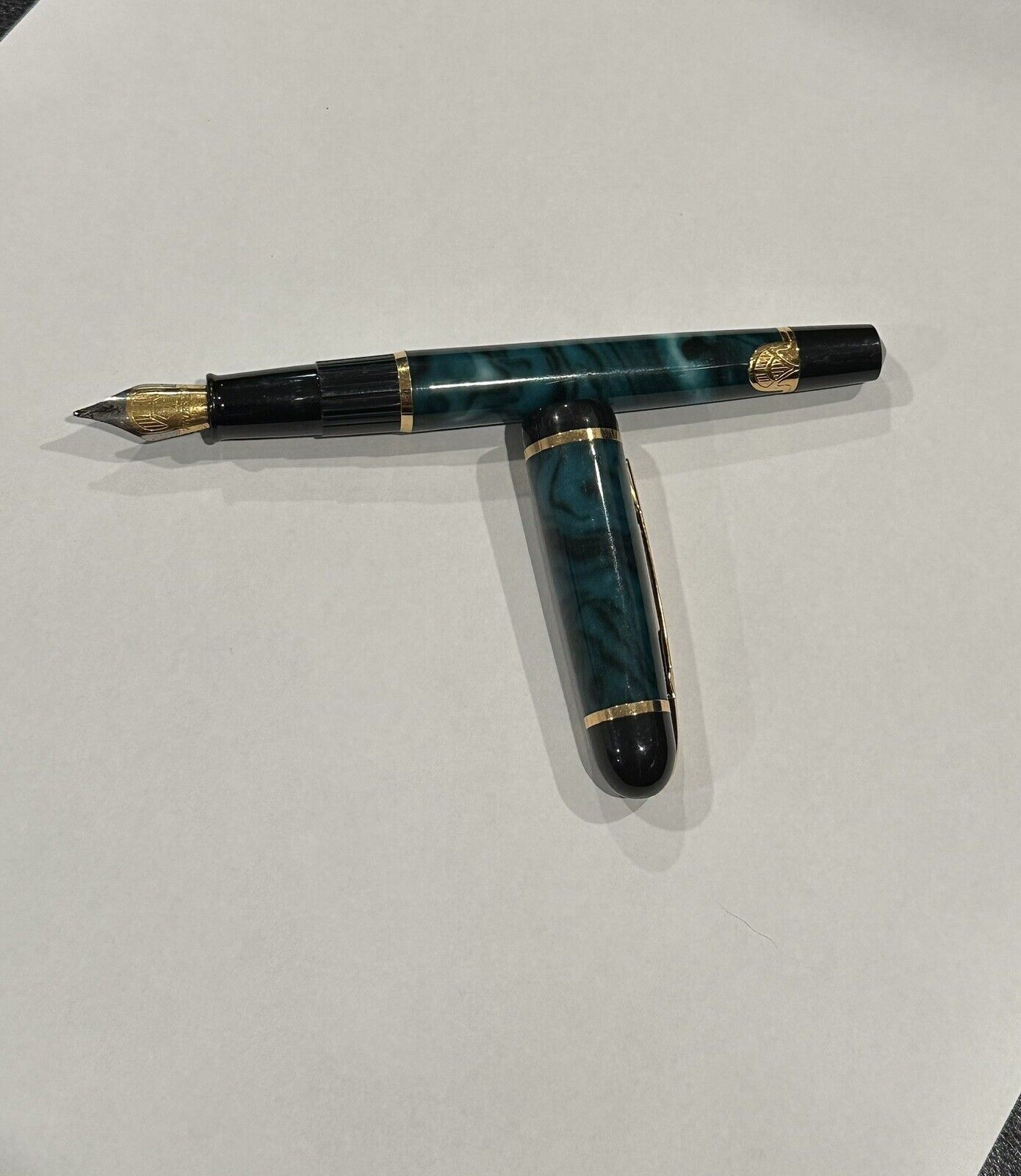 Waterman Green Marble Colored Fountain Pen