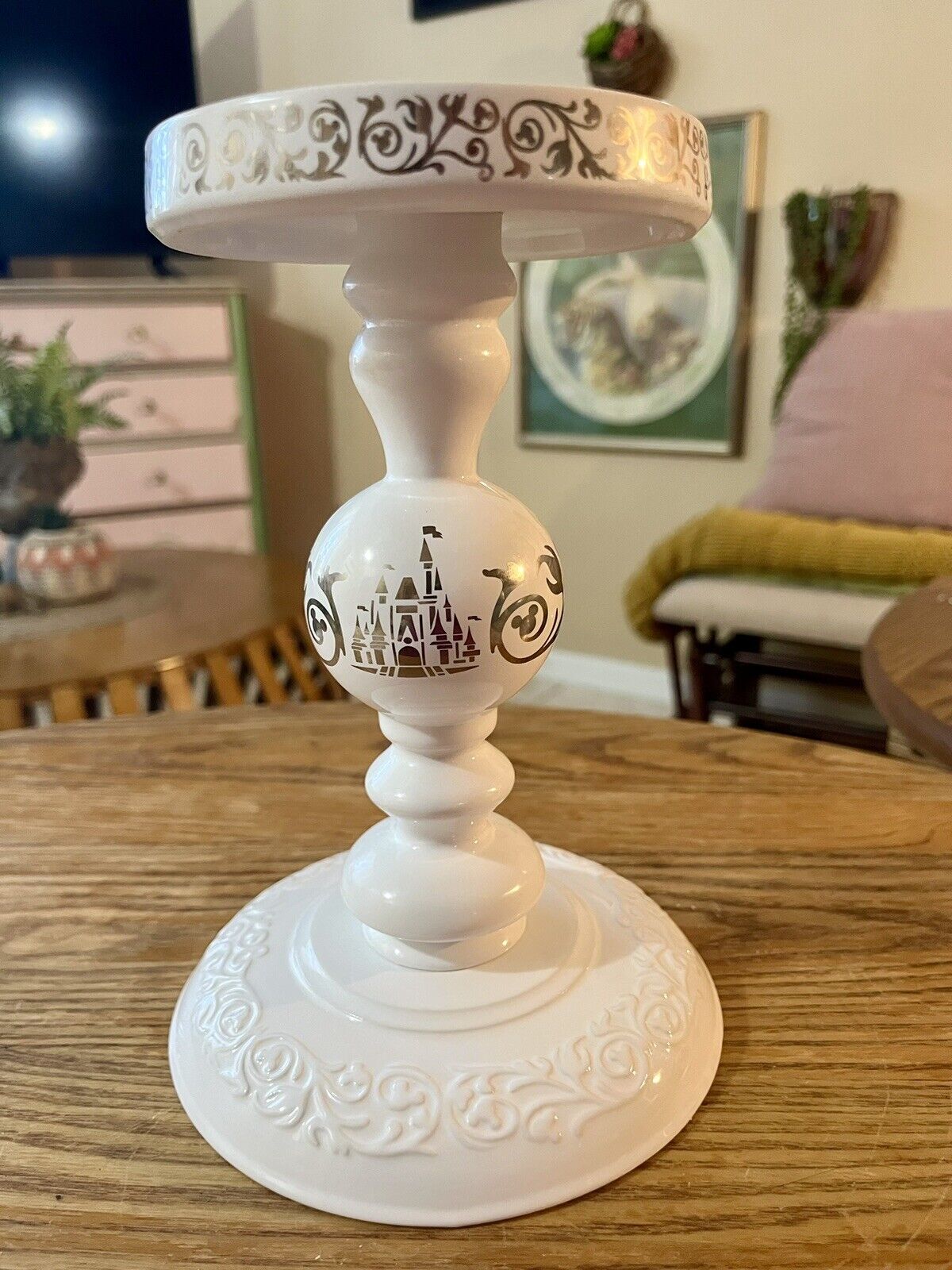 Very Rare Ceramic Disney Princess Candle Holder - Pillar Candle Holder