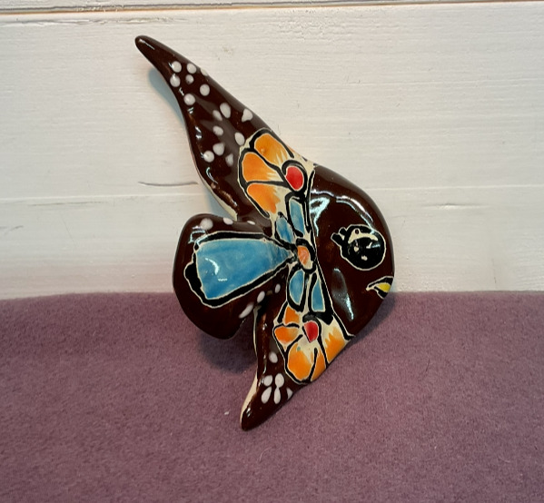 Talavera - Angel Fish - Mexico  Folk Art - Hand Painted - Pottery - Terracotta