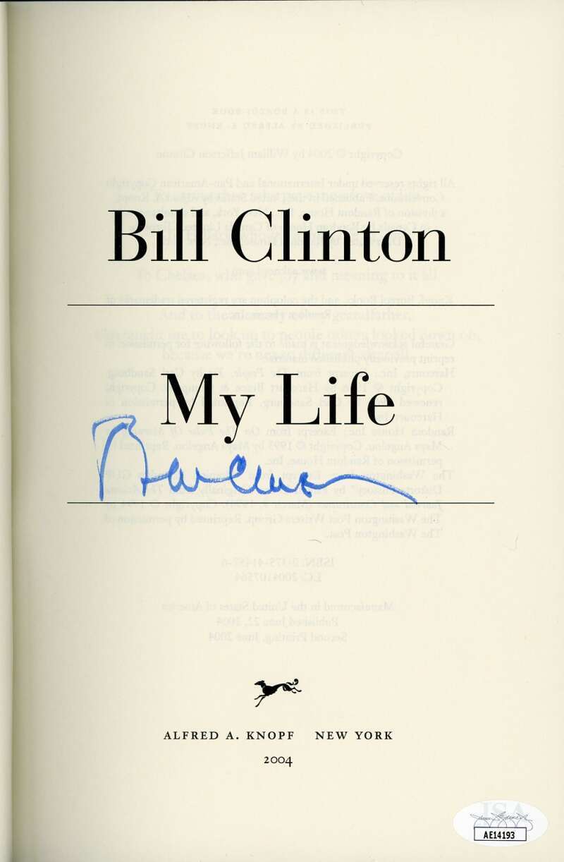 Bill Clinton JSA Coa Signed My Life Autobiography Book Autograph