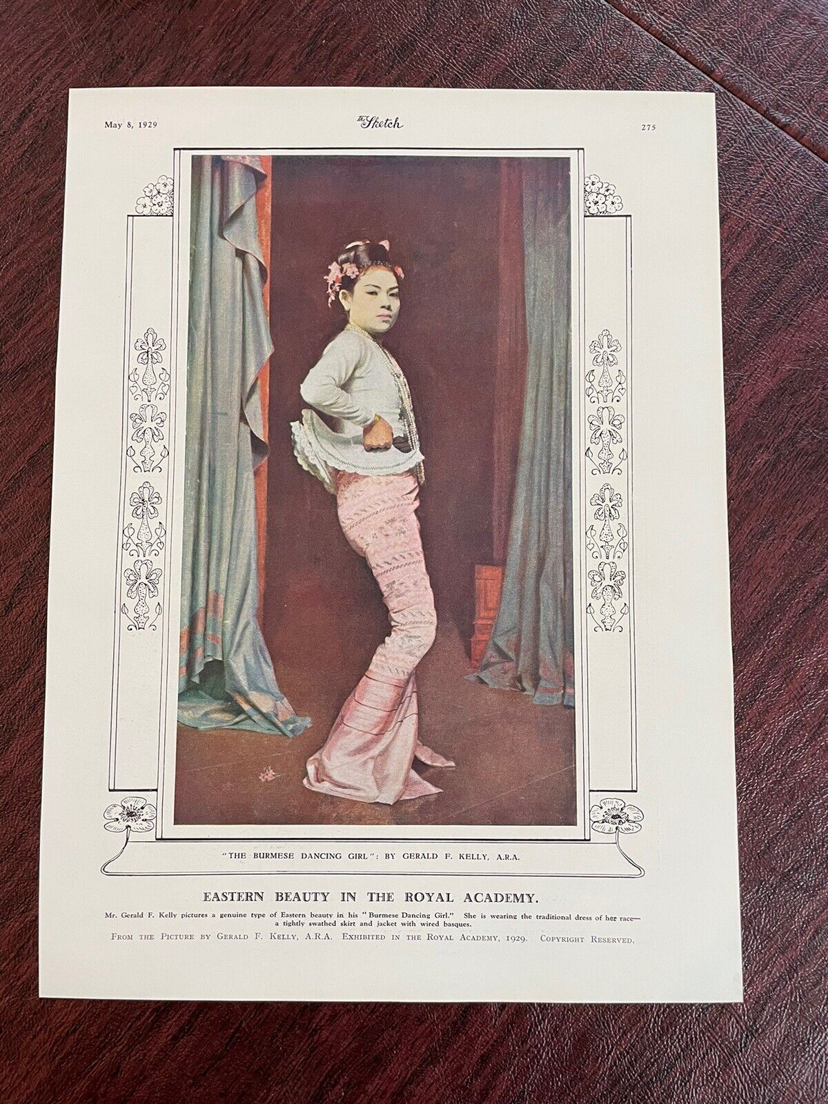 Gerald Festus Kelly The Burmese Dancing Girl Royal Academy 1929 The Sketch
