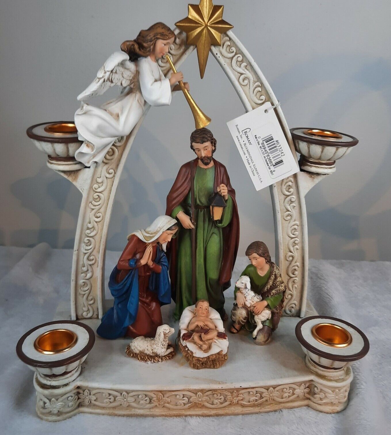 Candle Holder Joseph Studio Nativity Scene and Adoring Angel New W /Tags #633242