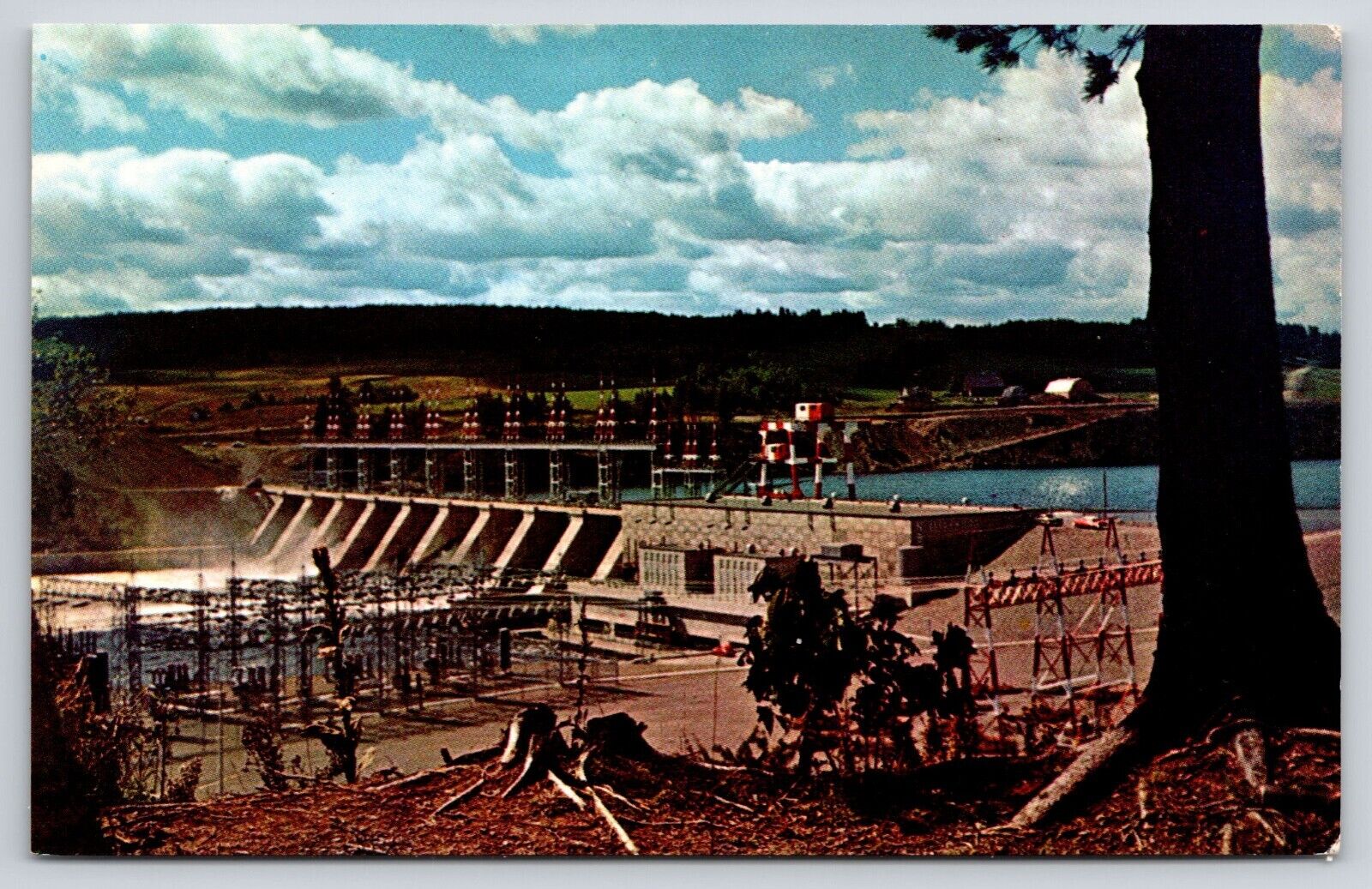 Beechwood New Brunswick Hydro Electric Dam Saint John River CA Postcard UNP