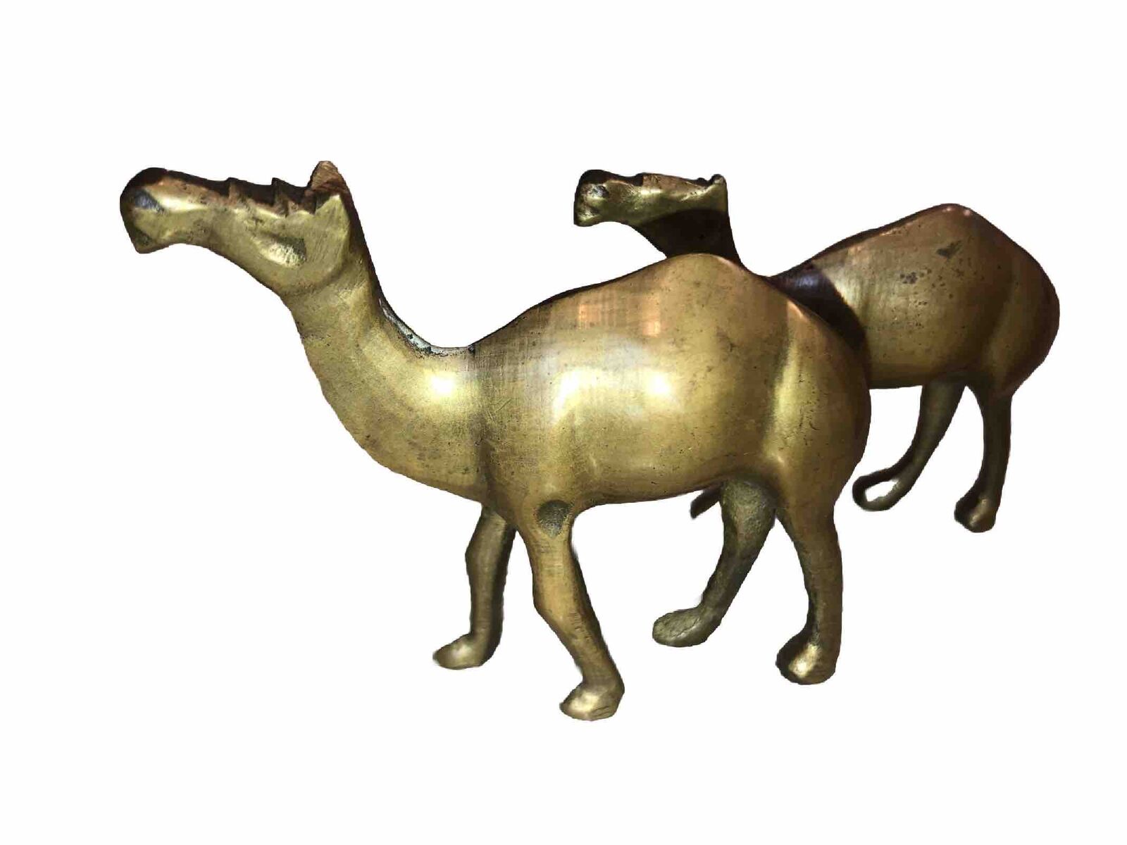 Brass Camel Caravan Decorative Figurines Set of 4 Miniatures Nomad Vintage.