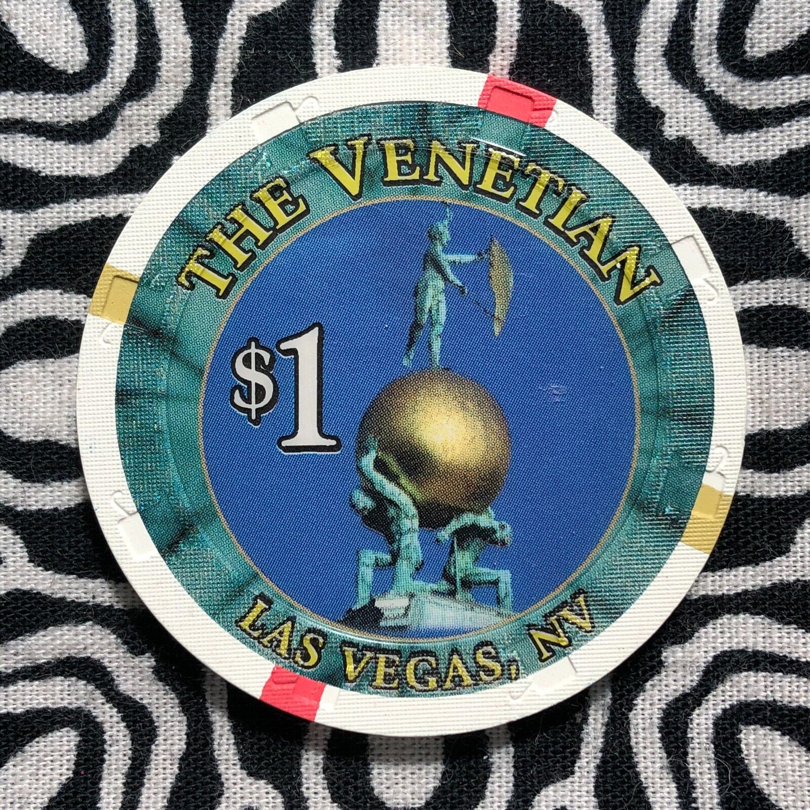 The Venetian $1 Las Vegas, Nevada Gaming Poker Casino Chip KQ14