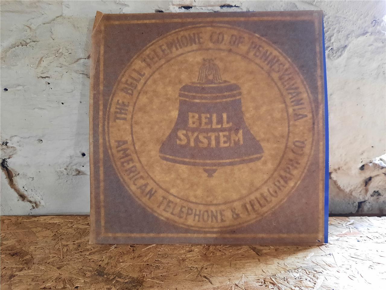 NOS TIN METAL EMBOSSED SIGN BELL SYSTEM TELEPHONE SIGN MINT WITH ORIGINAL PAPER