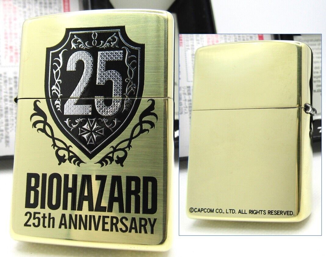 Resident Evil Biohazard 25th Anniversary Hologram Gold ZIPPO 2020 MIB Rare