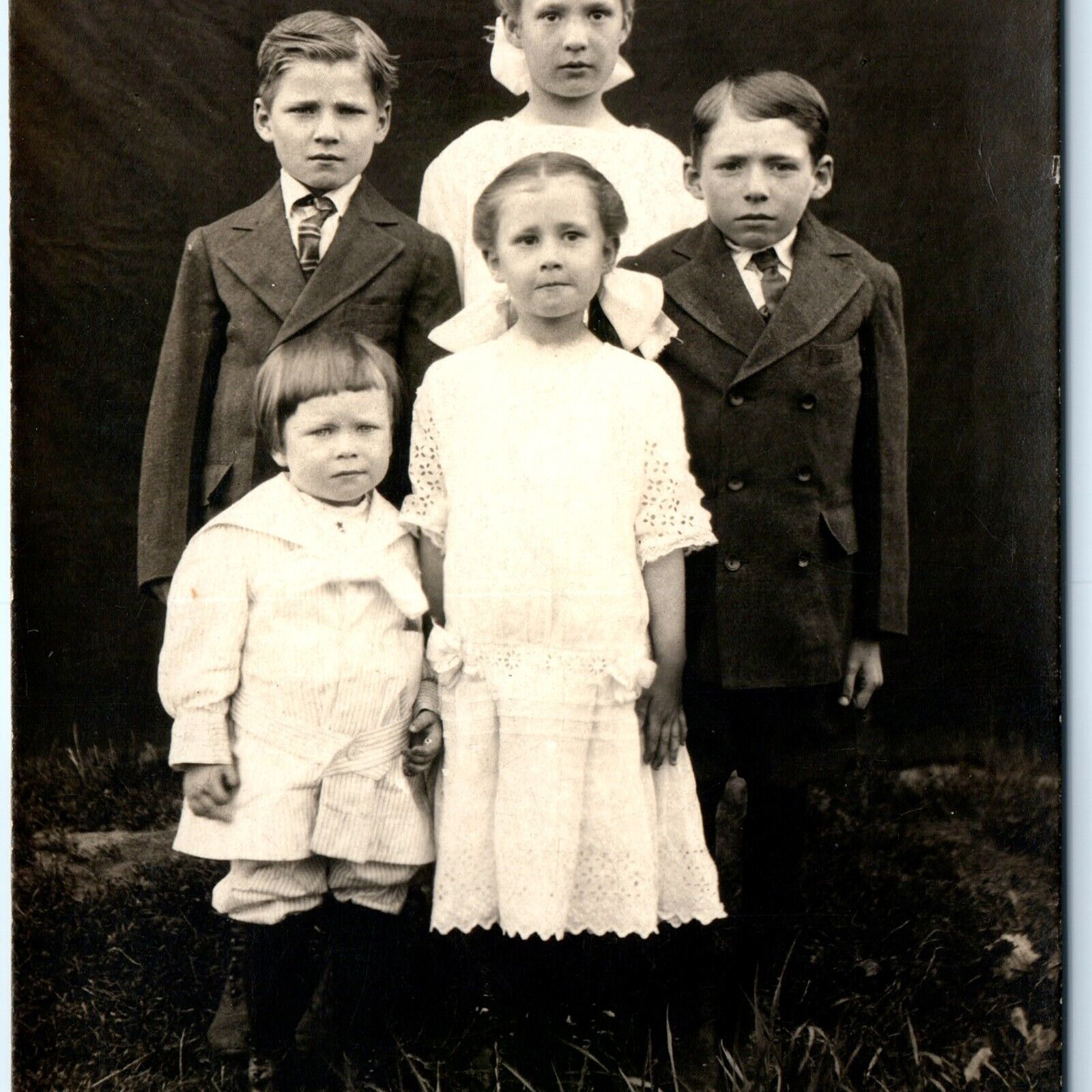 c1910s Mansfield, OH Mature Children RPPC Real Photo Postcard Willard Smith A158