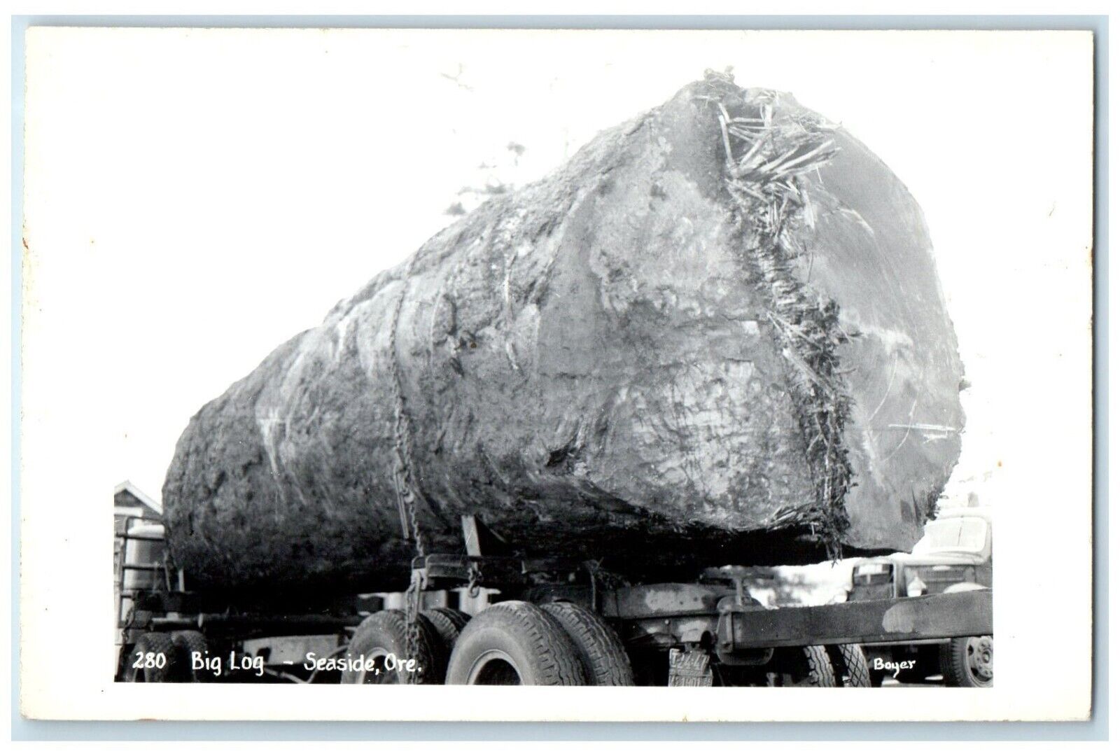 c1940\'s Big Log Seaside Oregon OR Boyer RPPC Photo Unposted Vintage Postcard