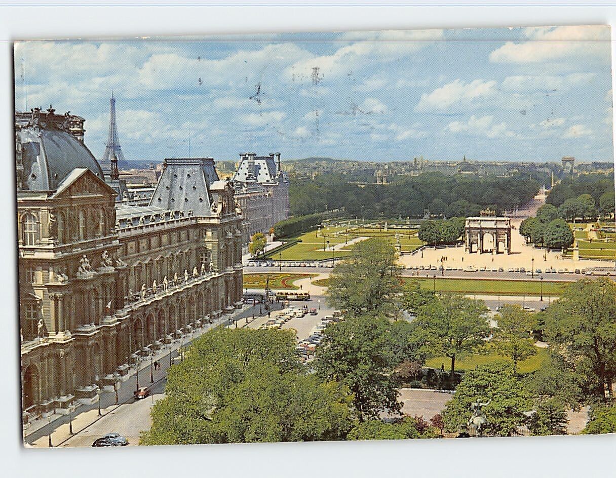 Postcard The Tuileries and the Louvre Paris France