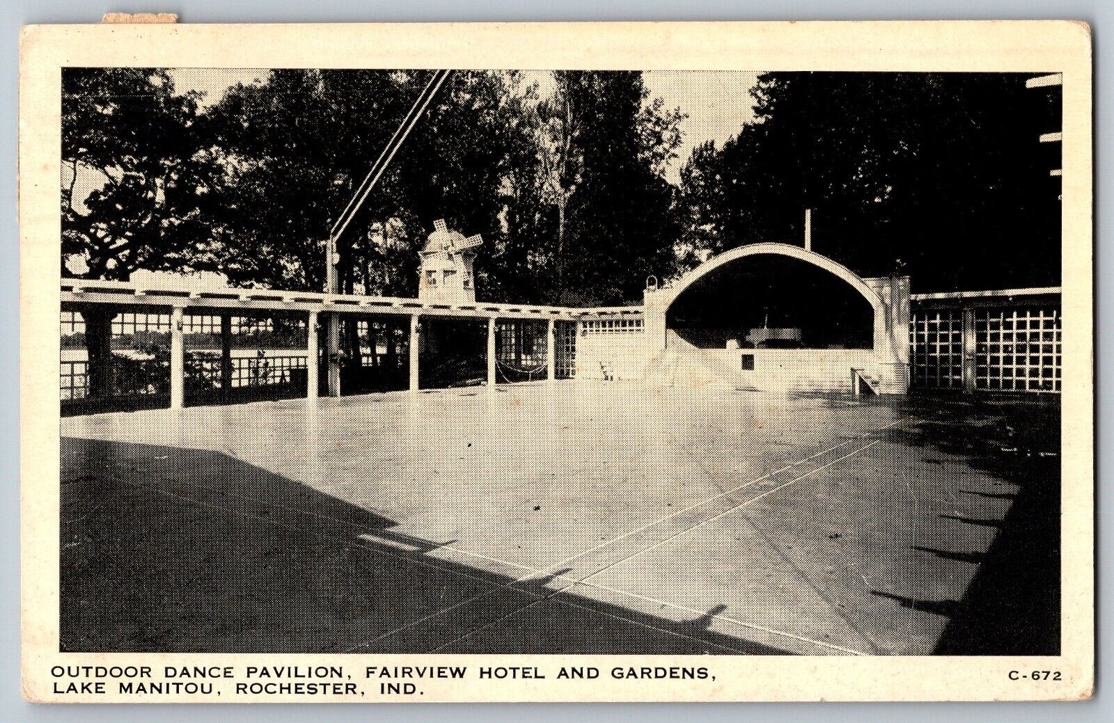 Rochester, Indiana - Dance Pavilion, Fairview Hotel & Gardens - Vintage Postcard