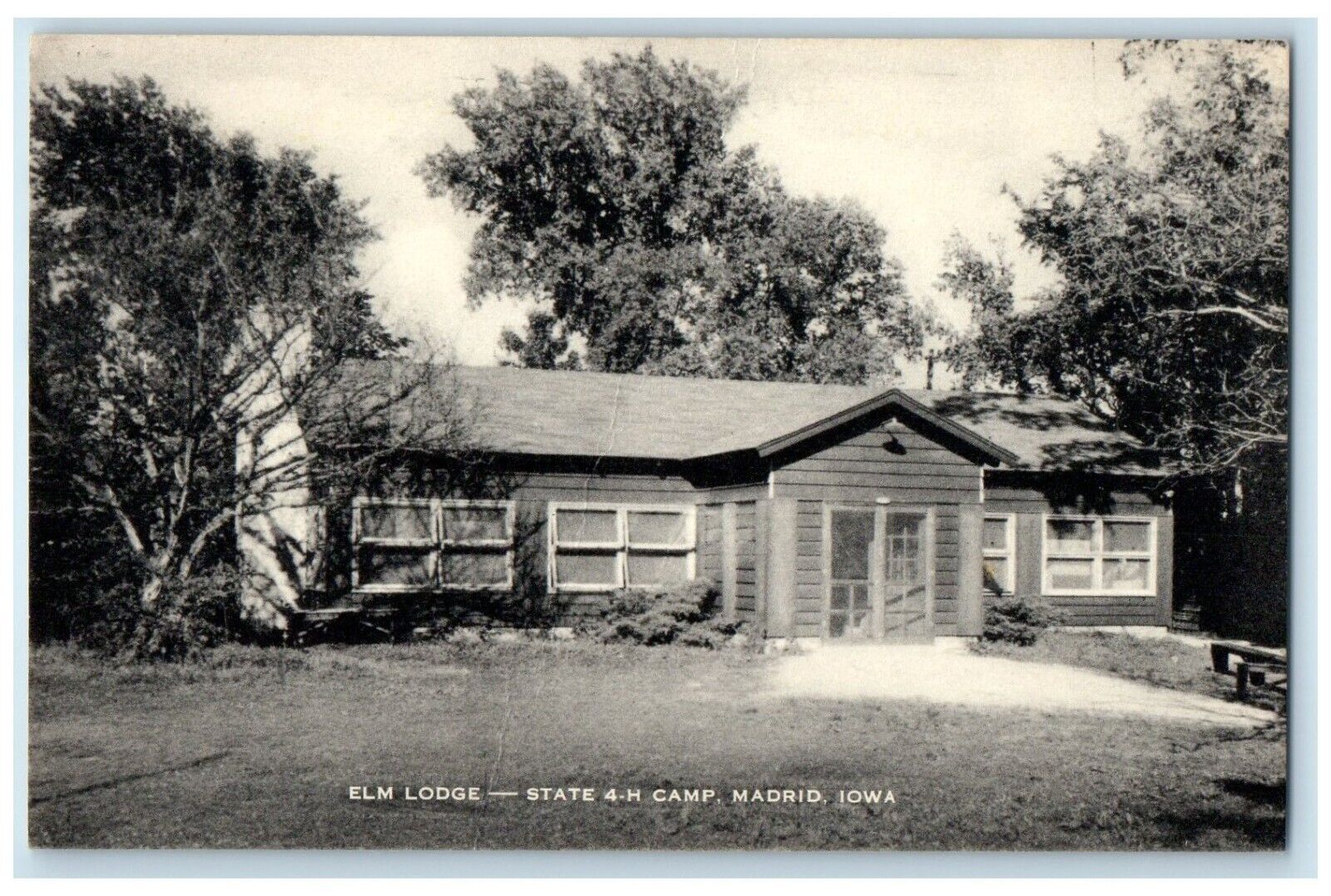 1963 Elm Lodge State 4-H Camp Exterior Building Madrid Iowa IA Vintage Postcard