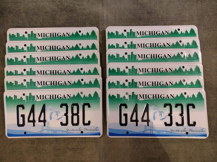 License Plate Bulk LOT 10 MINT Unused 2019 Michigan Spectacular Peninsula Plates