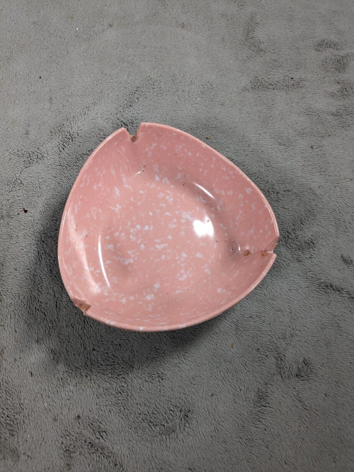 Vintage Speckled Pink Plastic Ashtray