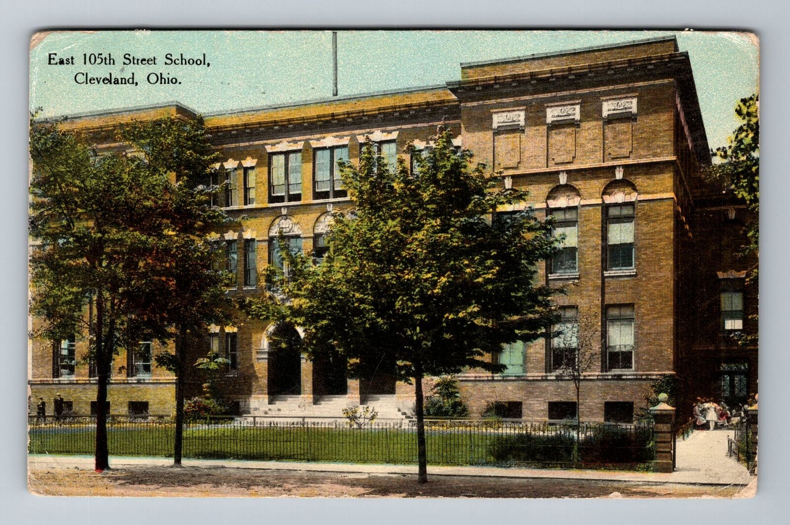 Cleveland OH-Ohio, East 105th Street School, c1910, Vintage Postcard