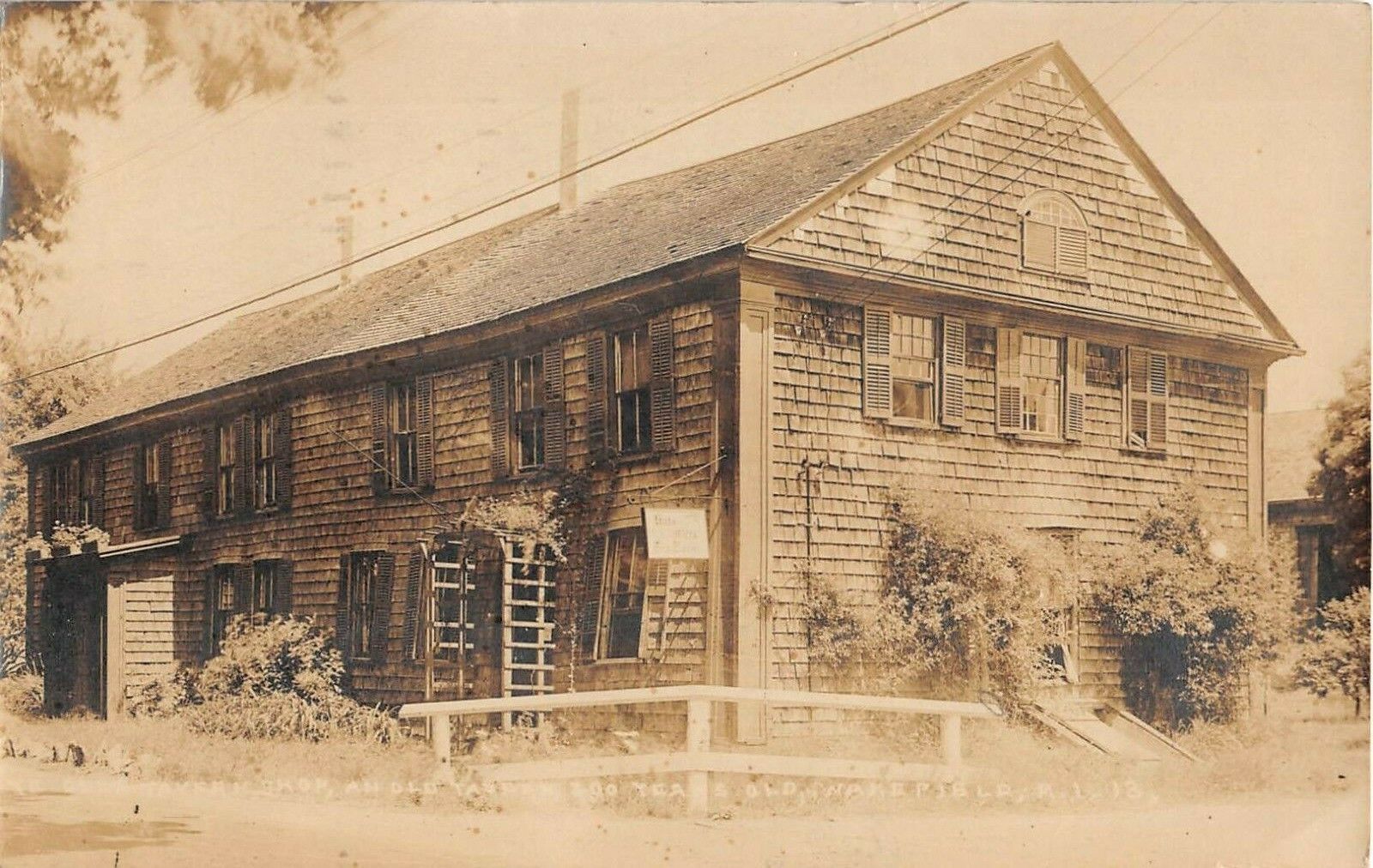 1923 RPPC Old Tavern Wakefield RI