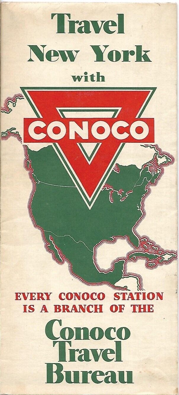 1937 CONOCO Road Map NEW YORK Albany Buffalo Niagara Falls Rochester Syracuse
