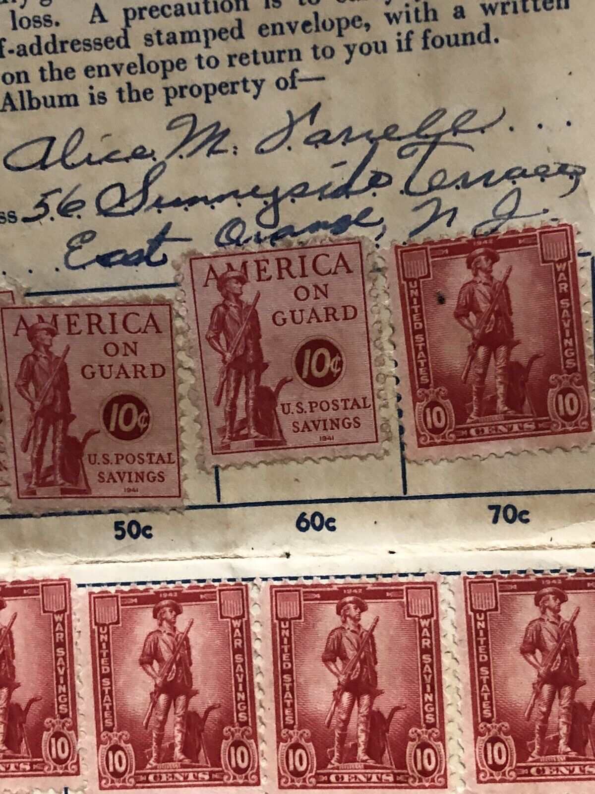 1942 Defense Stamp Álbum 10 Cent 